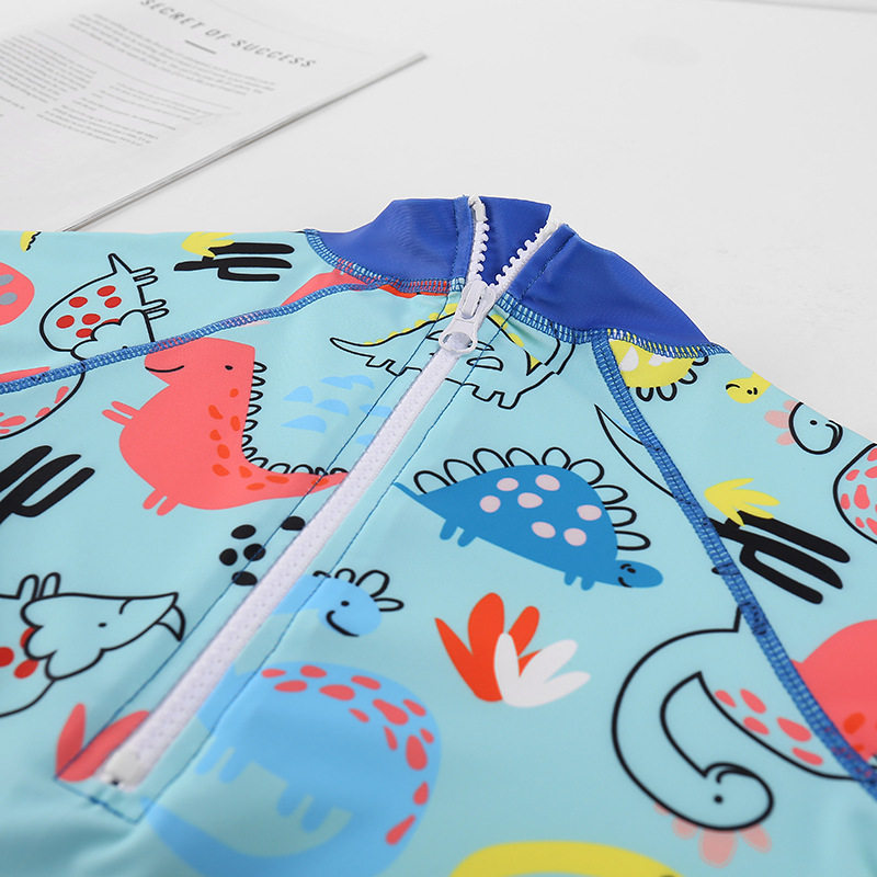 速干男童泳裤小中大童男孩宝宝连体衣防晒冲浪服可爱恐龙儿童泳衣