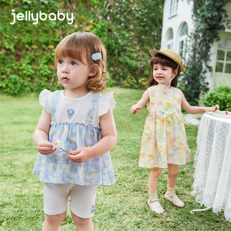 夏季清仓49.9任选杰里贝比女童连衣裙夏装中小童套装儿童公主