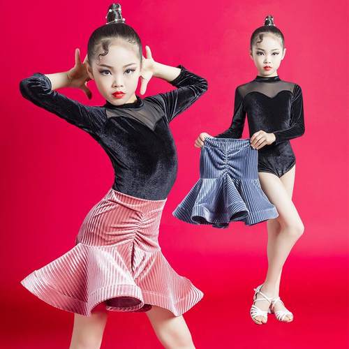 拉丁舞服秋冬少儿拉丁舞练功服女童专业考级比赛服2025新款高级感
