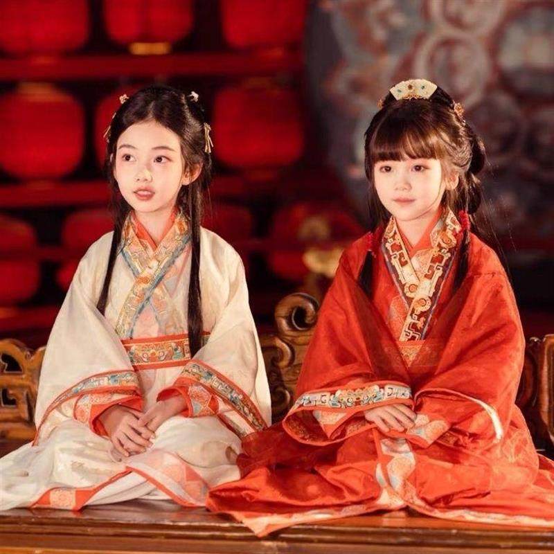 汉服女童连衣裙新款战国古装儿童春夏中国原创复原交领直裾战国袍