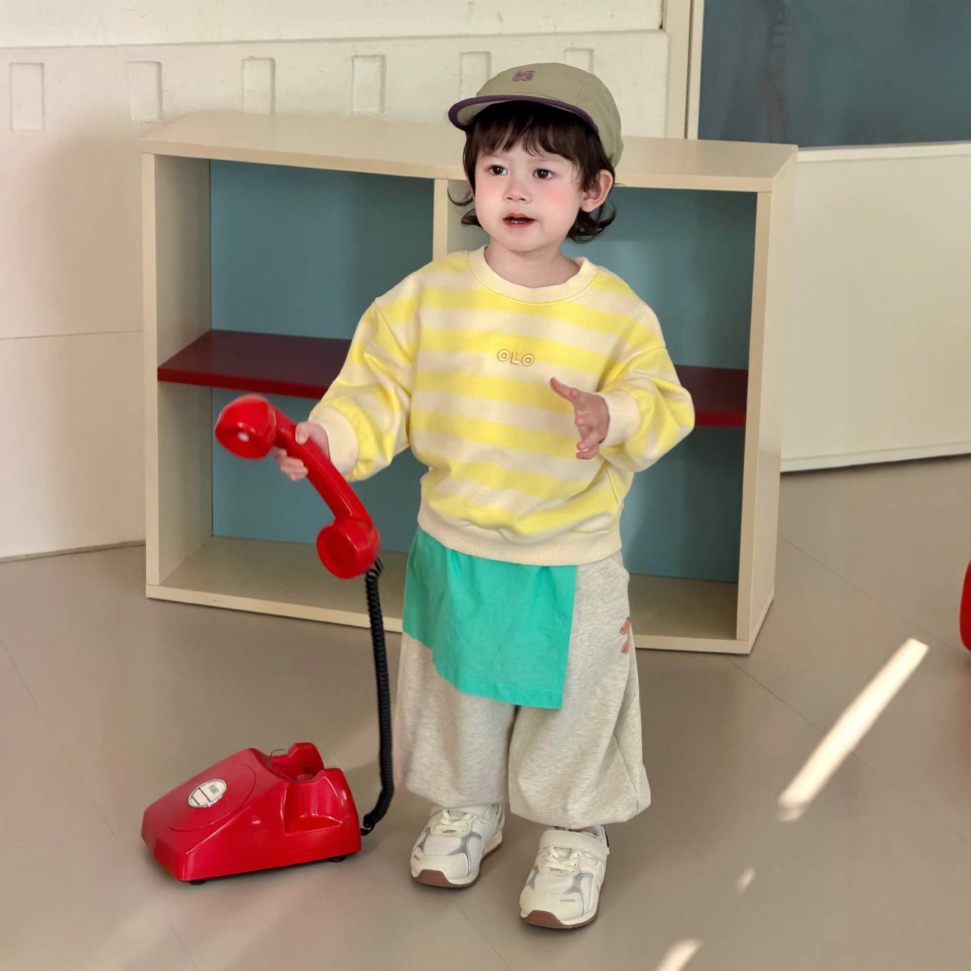 宝宝春装2026新款童装儿童套装春季衣服男童条纹卫衣卫裤两件套