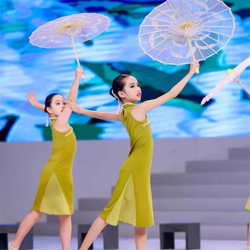外婆桥儿童碧落人间烟火演出服古典旗袍晨光曲入画江南舞蹈表演服