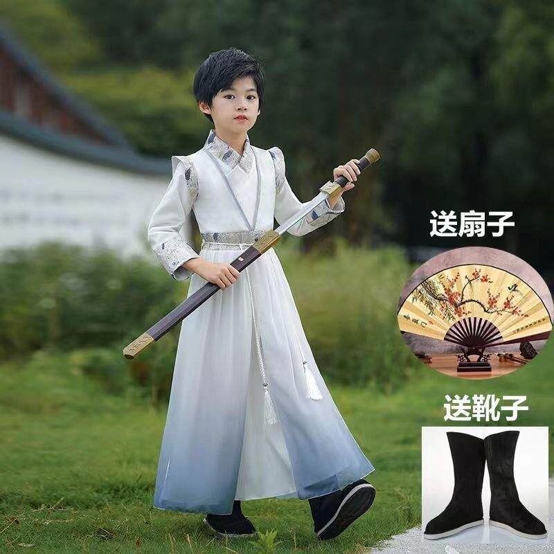 汉服鞋子古风古装靴男小生侠客中国风官靴演出女靴子汉服靴子皂靴