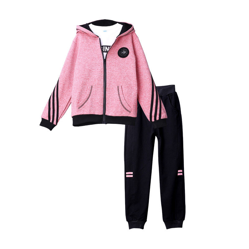 女童春装套装2025新款洋气儿童运动三件套大童时髦女孩潮衣服春秋