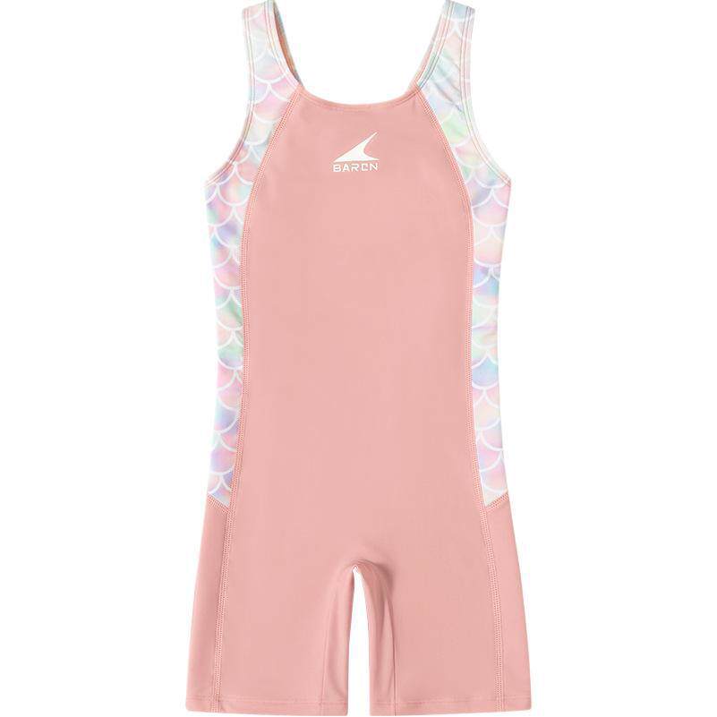 儿童游泳衣女童连体时尚中大童宝宝新款甜系女孩无袖速干专业泳装