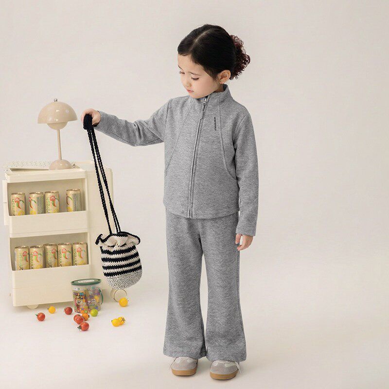 谢金毛童装亲子装女童春装卫衣套装洋气女宝宝韩版拉链短款外套潮