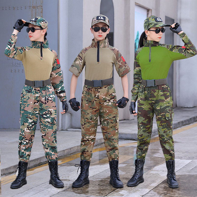儿童迷彩服套装蛙服夏令营军训作训服特种兵夏季长短袖男女演出服