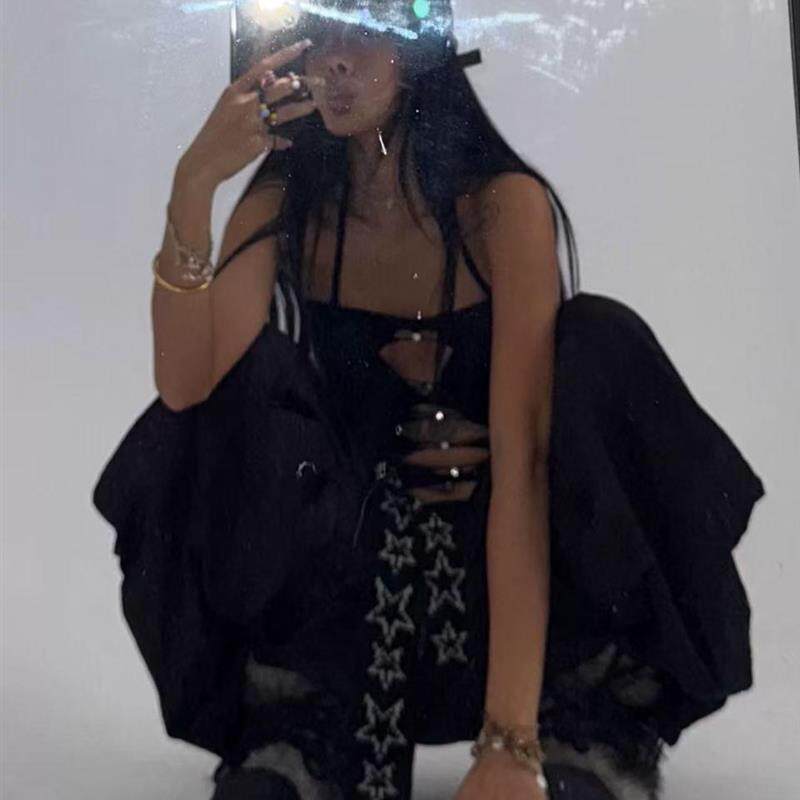 BLINGGIRLS自制星星双面搭配单品百搭围脖多用针织爵士舞蹈腰带