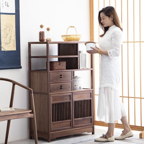 新茶叶条案产品仿古供桌实木调给老余木香黑胡桃木条桌神台佛台家