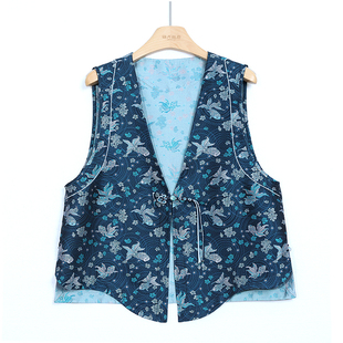 锦月丝府宋锦桑蚕丝马甲85E075