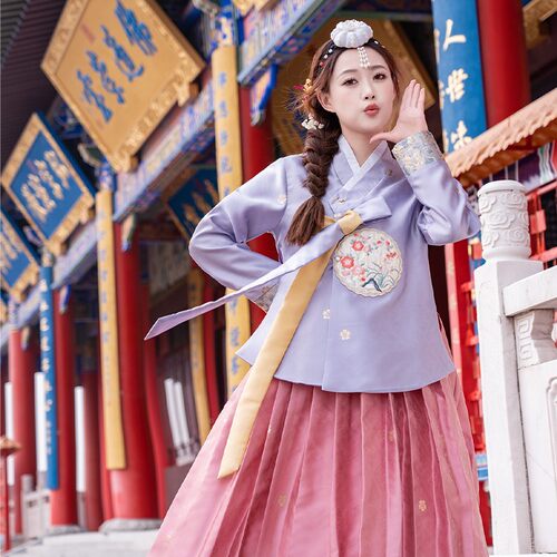 新服鲜族服韩服女成人传统韩国红