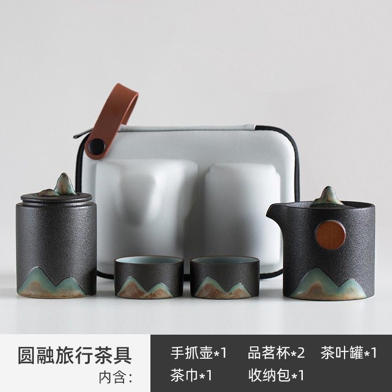 陶瓷一壶二杯快客杯旅行茶具套装茶杯便携式户外喝泡茶装备