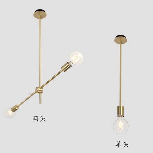 跨境北欧艺后现极简吊灯大厅展直厅新概念灯饰几何线条EBQ杆代术