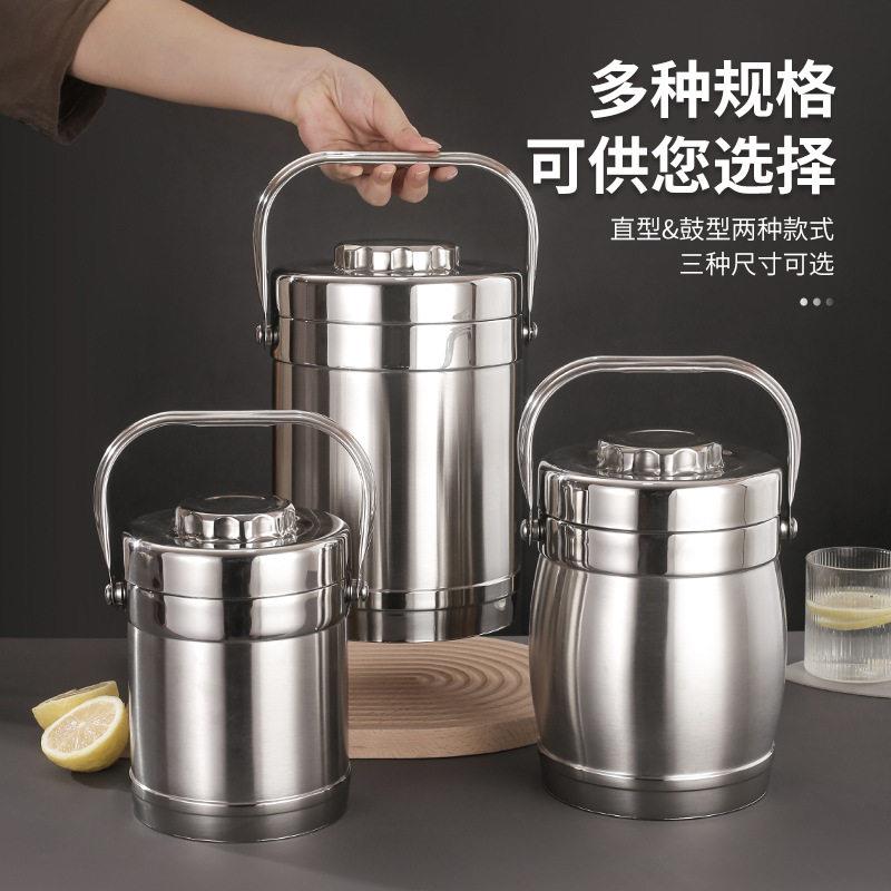新款直销不锈钢真空保温提锅 加厚大容量保温汤桶 家用上班族饭盒