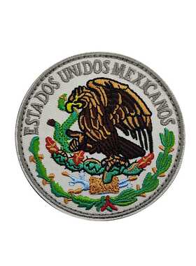 新款直销ESTADOS UNIDOS MEXICANOS墨西哥国旗刺绣补丁鸟徽章魔术