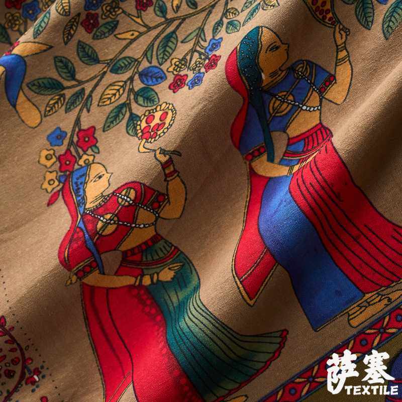 新款直销麻棉数码印花布料 民族风波西米亚面料复古手工DIY桌布拼,纺织面料/辅料/配套,丝绸布料,淘宝优惠券,粉丝福利购,淘宝优惠卷