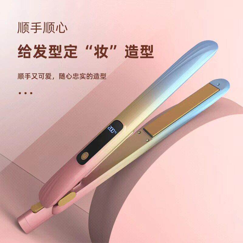 新款直销液晶显示电夹板多档温控卷发直发两用造型卷发器直发器跨