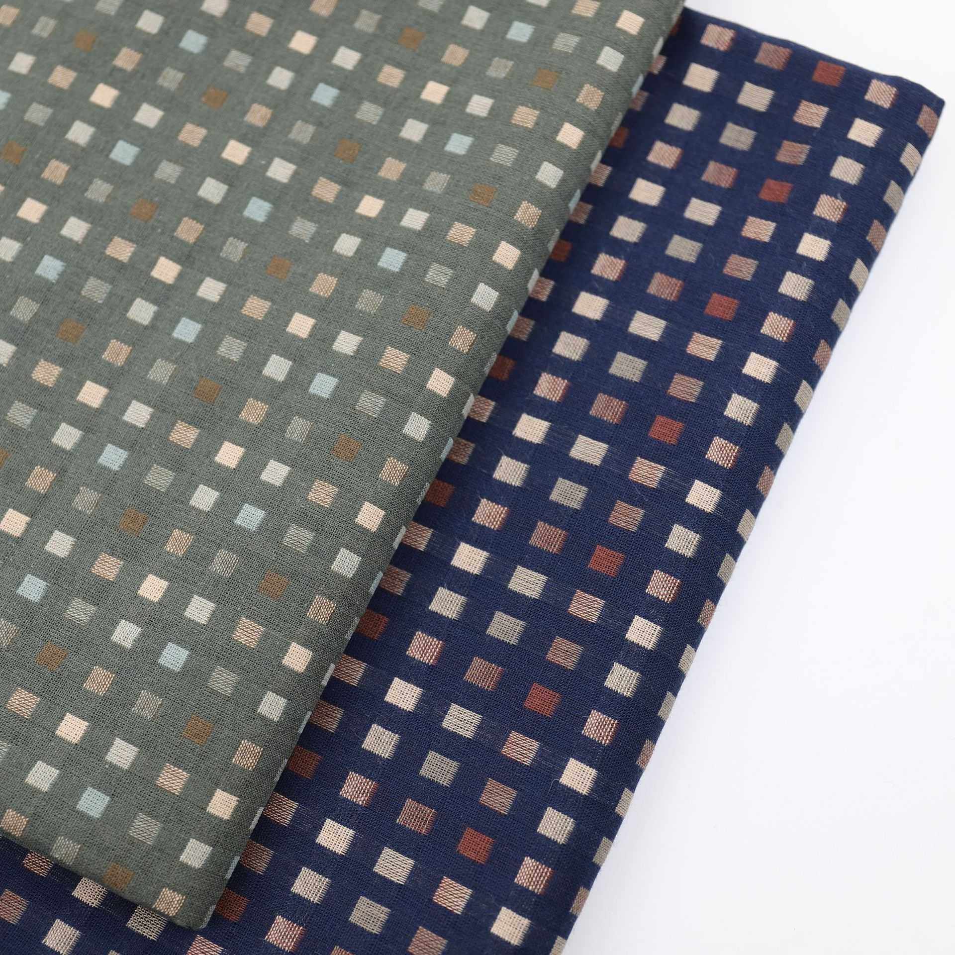 新款直销全棉色织提花方块方点衬衫服装外套布料装饰抱枕发带连衣,纺织面料/辅料/配套,丝绸布料,淘宝优惠券,粉丝福利购,淘宝优惠卷