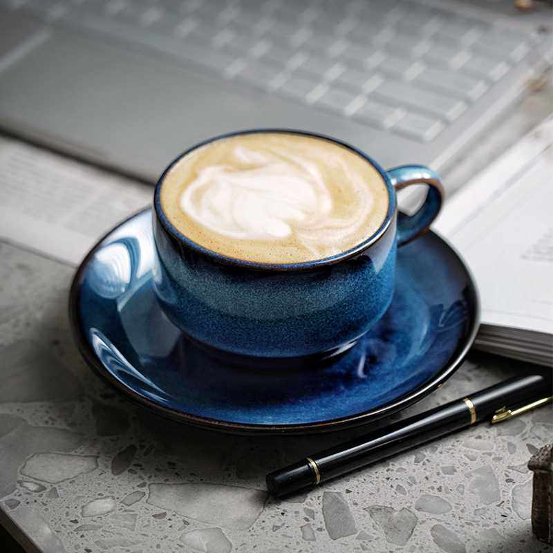 新款直销窑变跨境陶瓷咖啡杯碟套装创意伴手礼杯子下午茶拉花杯咖,餐饮具,咖啡杯,淘宝优惠券,粉丝福利购,淘宝优惠卷