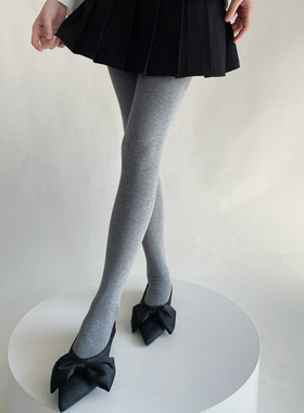 FDC竖条加绒加厚900D保暖连裤袜女灰色打底袜平板袜裤基础款百搭