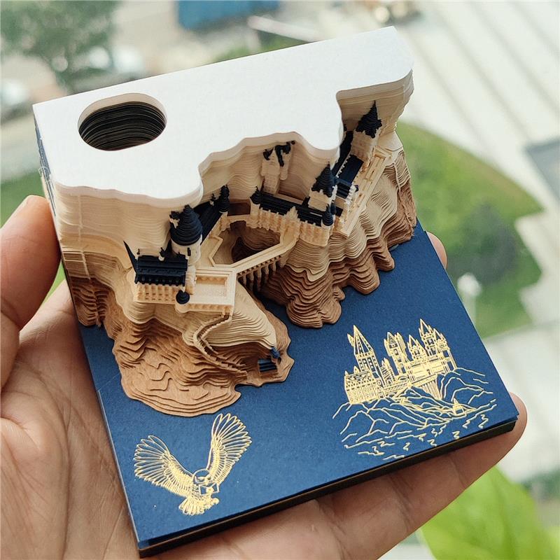 哈利波特便签城堡立体手撕3d立体纸雕日历霍格沃茨学院创意礼物