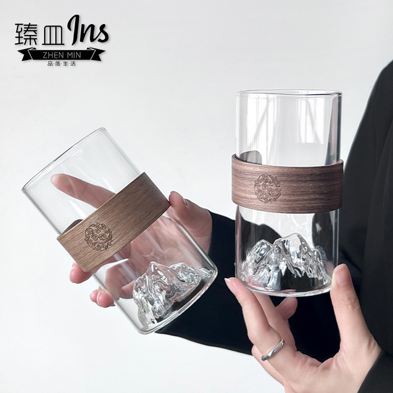 臻皿ins风高硼硅玻璃茶杯玻璃杯