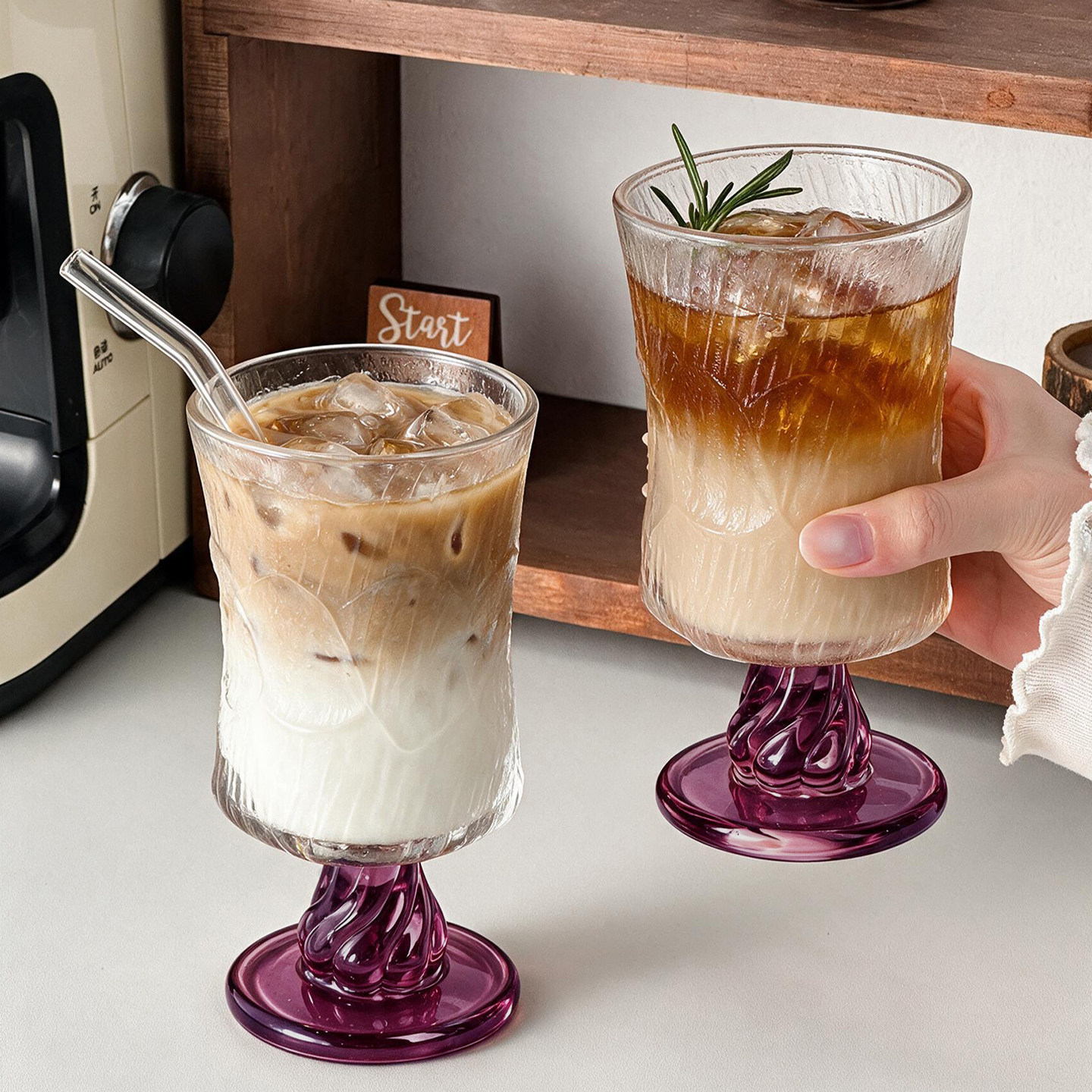 法式玄冰宫廷风高脚杯轻奢家用微醺酒杯红酒杯鸡尾酒杯气泡杯子