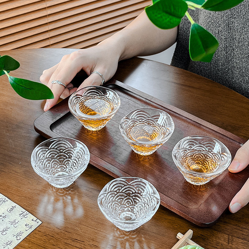 臻皿日式簡約品茗杯玻璃杯茶盞杯