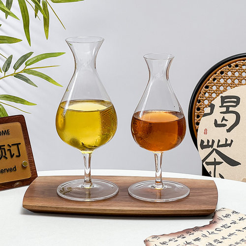 臻皿ins高颜值品茗杯高脚玻璃杯