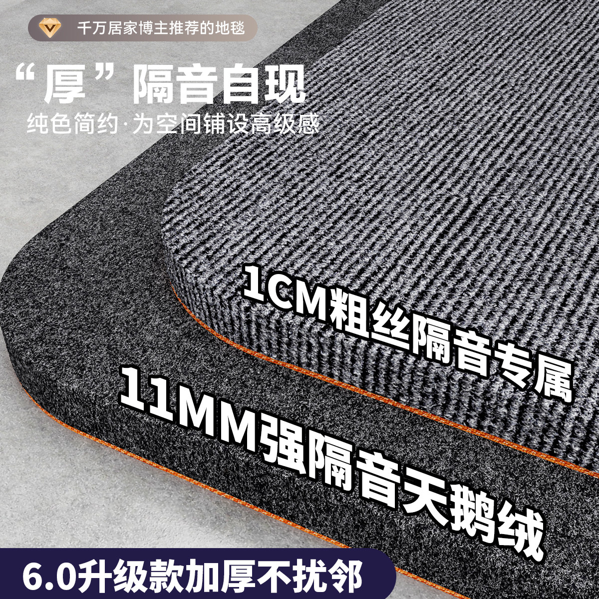 地垫卧室隔音减震家用加厚楼层吸音防震垫定制大面积全铺免洗地毯图片