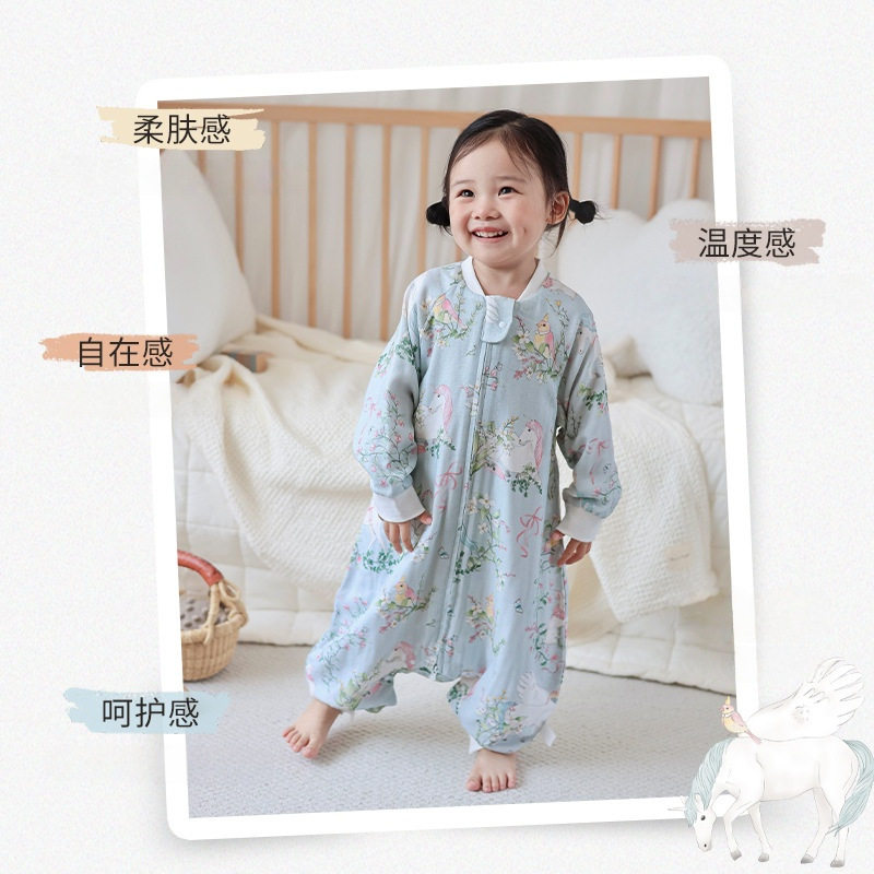 婴儿竹棉纱布睡袋a类宝宝
