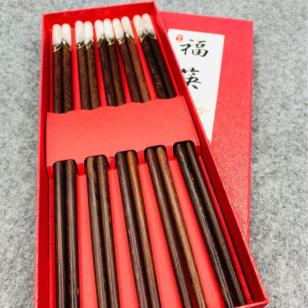 越南老椰木筷子贝壳镶嵌