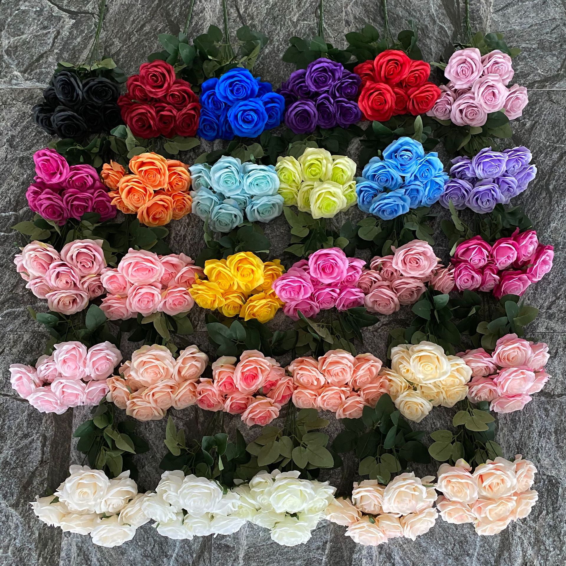 7叉转角爱玫瑰婚庆仿真花
