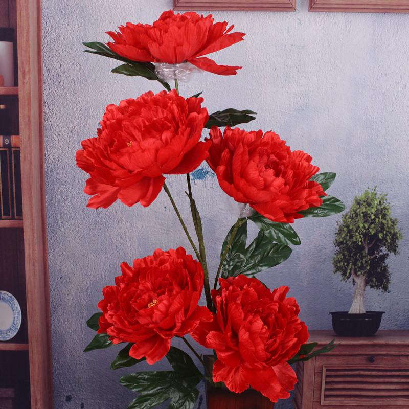 5头仿真大牡丹富贵假花装