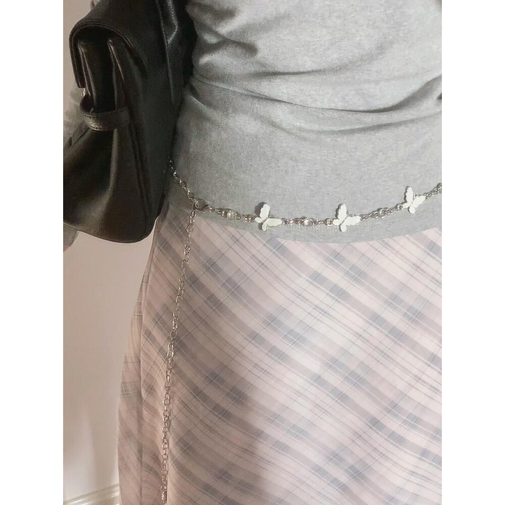 蝴蝶性感辣妹腰链女夏季装饰身体链细链条配连衣裙子裤子腰带配饰