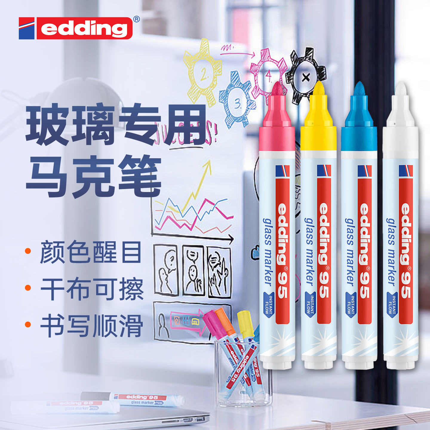 德国玻璃马克笔edding可擦