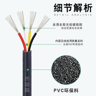 芯铁氟龙多芯器线机人线精材极细2MDP芯4芯68芯耐高温密连接线