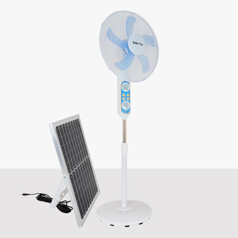 阳L能充电风扇太D夜灯E大风量摇头家用户外BTD蓄电台立式4档落地