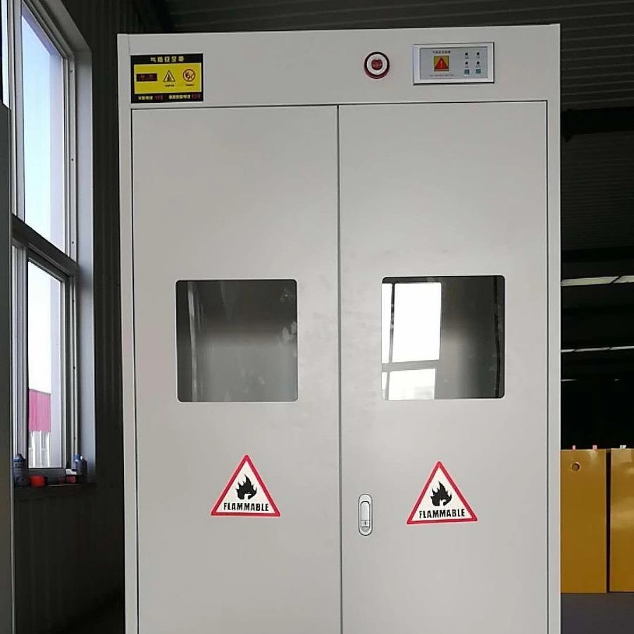 全钢单瓶三乙瓶炔智能气柜储存柜JD-05实室防爆气瓶双柜钢瓶柜验