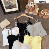 自带胸垫蝴蝶结一字围抹胸小吊带背心夏季 无痕撞色内搭外穿内衣女