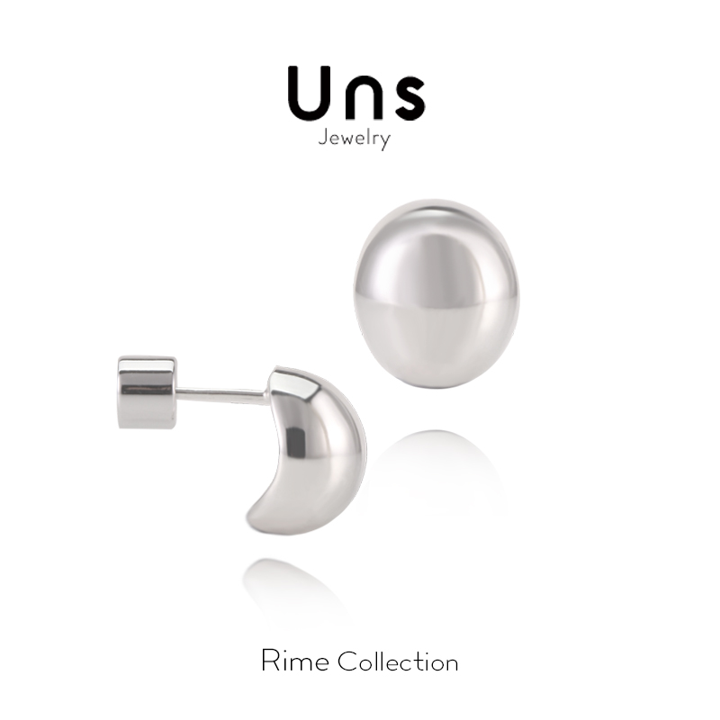 Uns Jewelry | 雾凇系列 925银光面水滴球球简约耳钉耳环