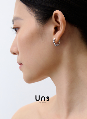 Uns | 925银泡泡耳环简约日常百搭春夏耳扣