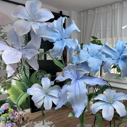 大型高端仿真花门店橱窗美陈布置