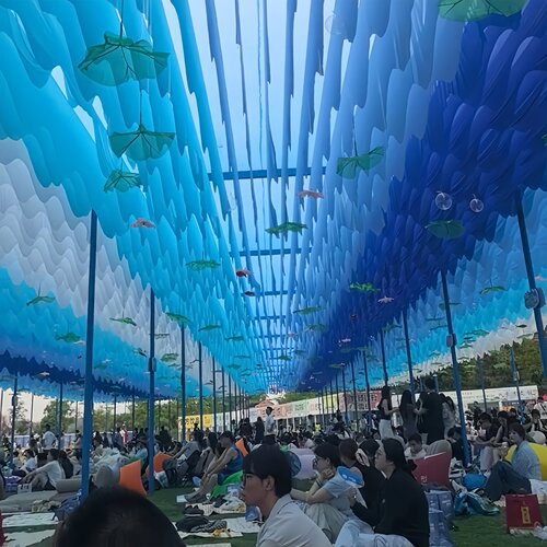 吊顶天幕景区音乐节风动遮阳纱幔