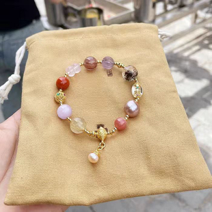 官方正品北京法物流通处新款绿幽灵手串心想事成月光石多宝款手链