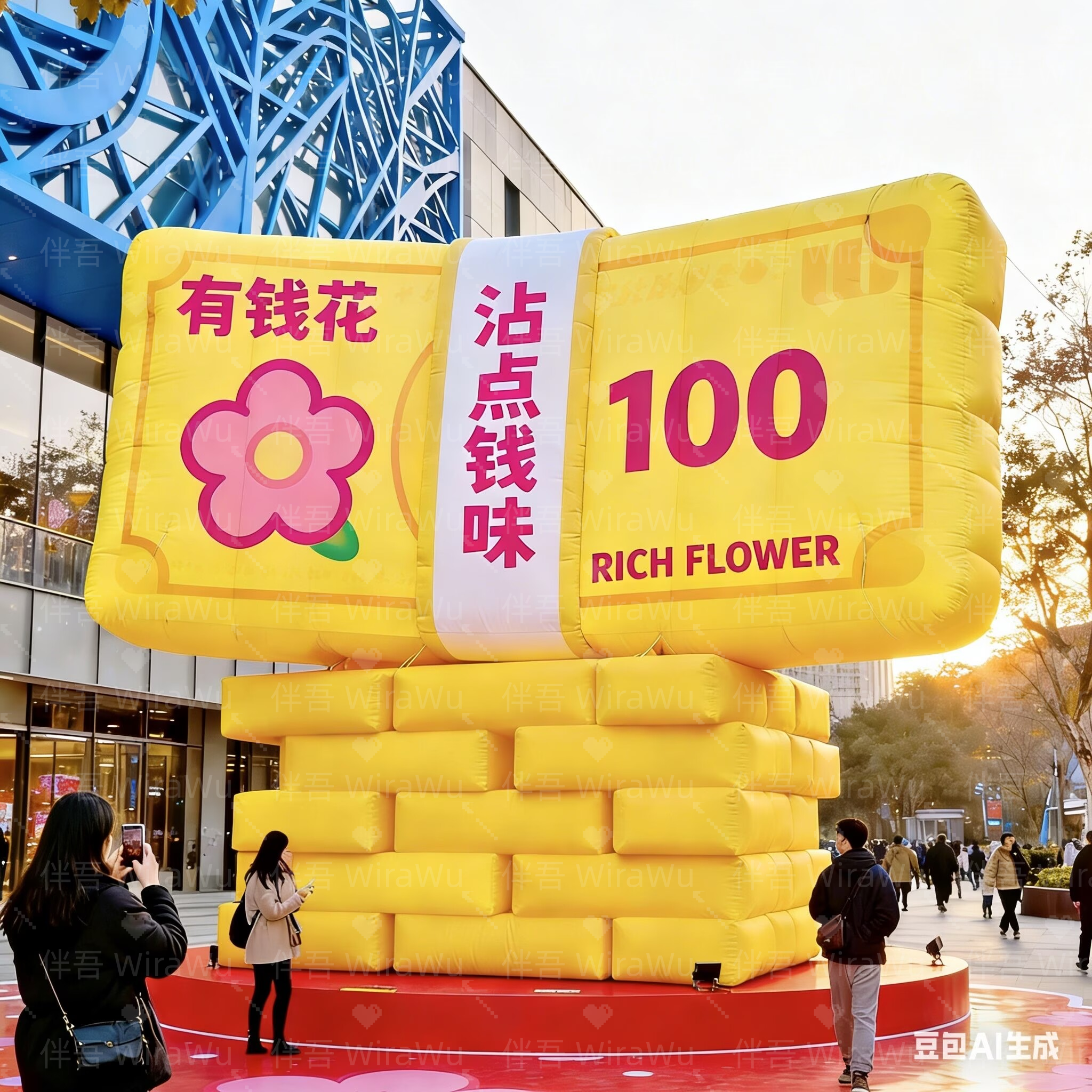新年创意有钱花充气气模