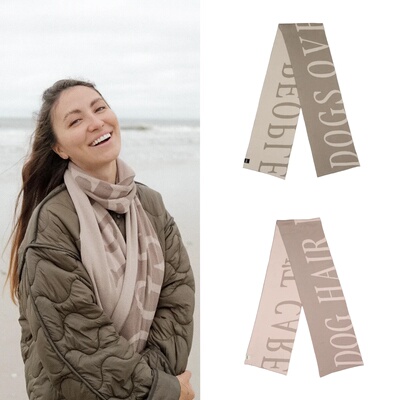 狗狗主题纯棉超柔围巾简洁大字母