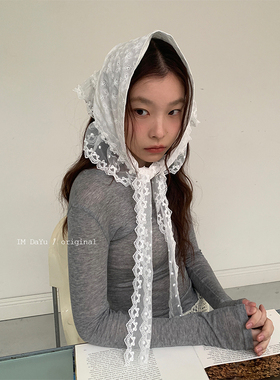 DaYu 韩国新款刺绣蕾丝绑带三角巾多功能少女裙帘时髦叠穿屁帘潮