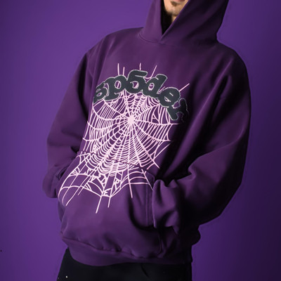 sp5derpurple蜘蛛网胶印卫衣