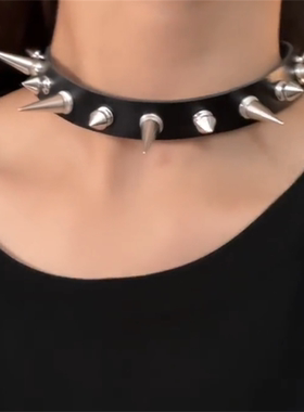 朋克摇滚铆钉项圈女款